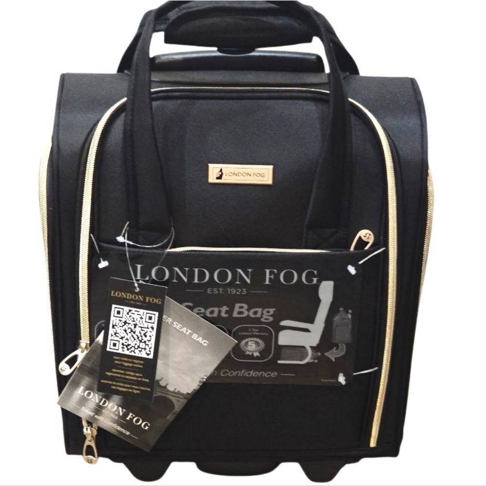 London Fog 14" Vertical Underseat Bag- Black - Picture 2 of 11